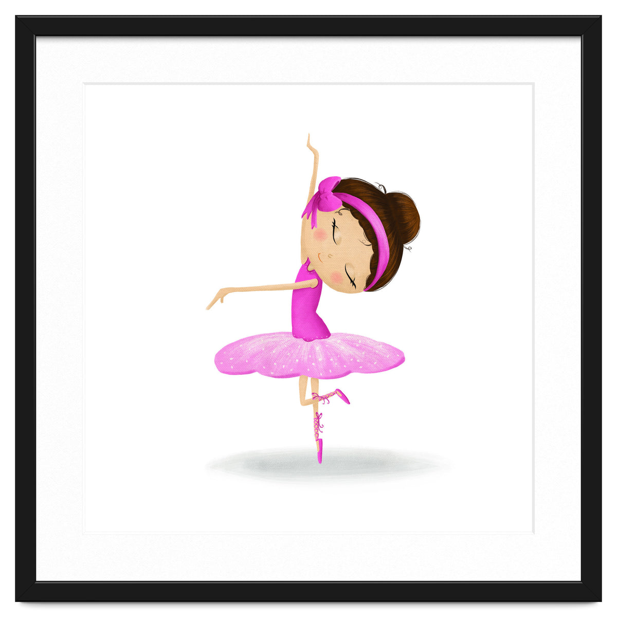 Adorable Twirling Ballerina Nursery Print
