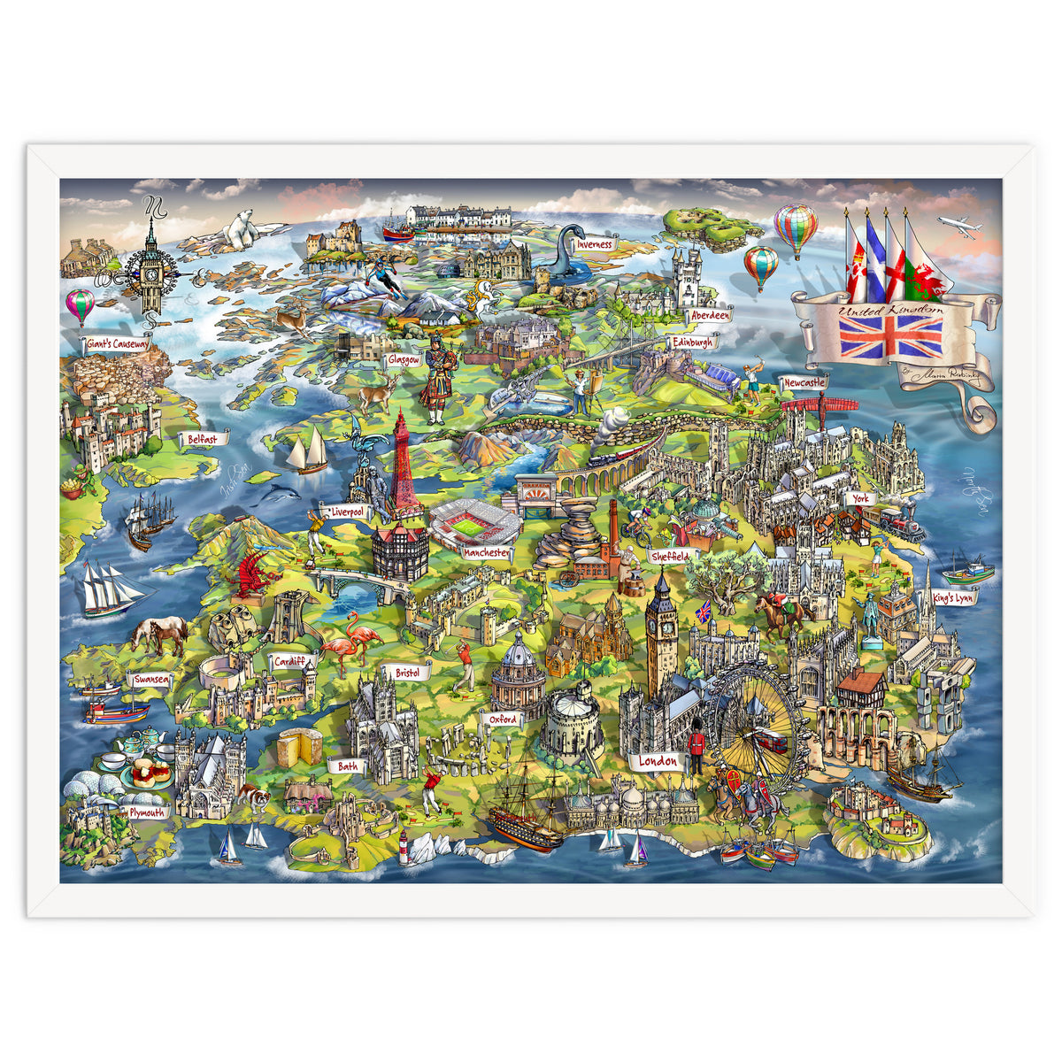Illustrated Map Of The United Kingdom