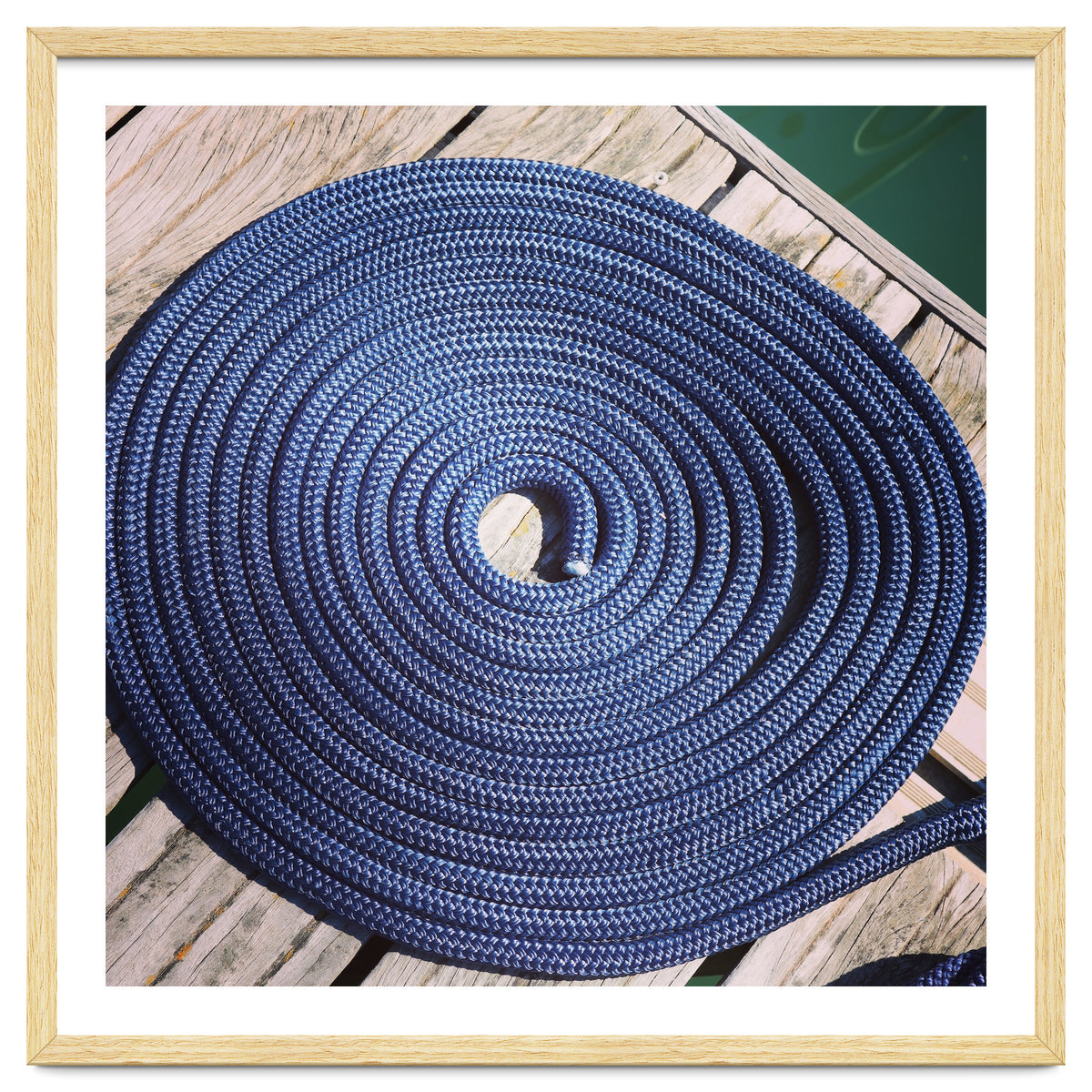 Blue rope coil