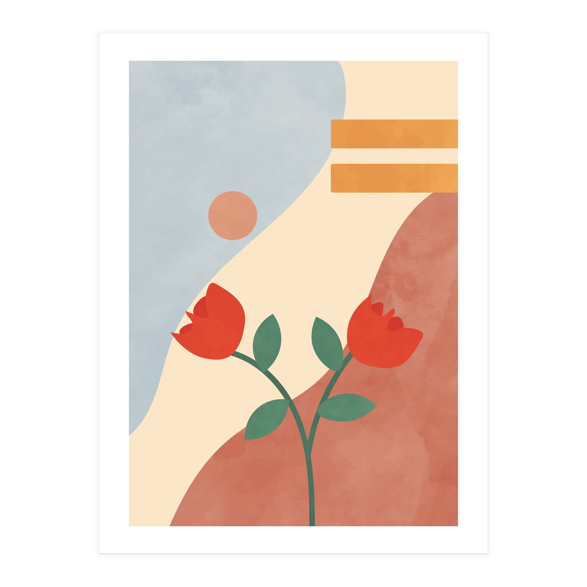 Rose Flower Abstract Botanical Modern (Print Only)