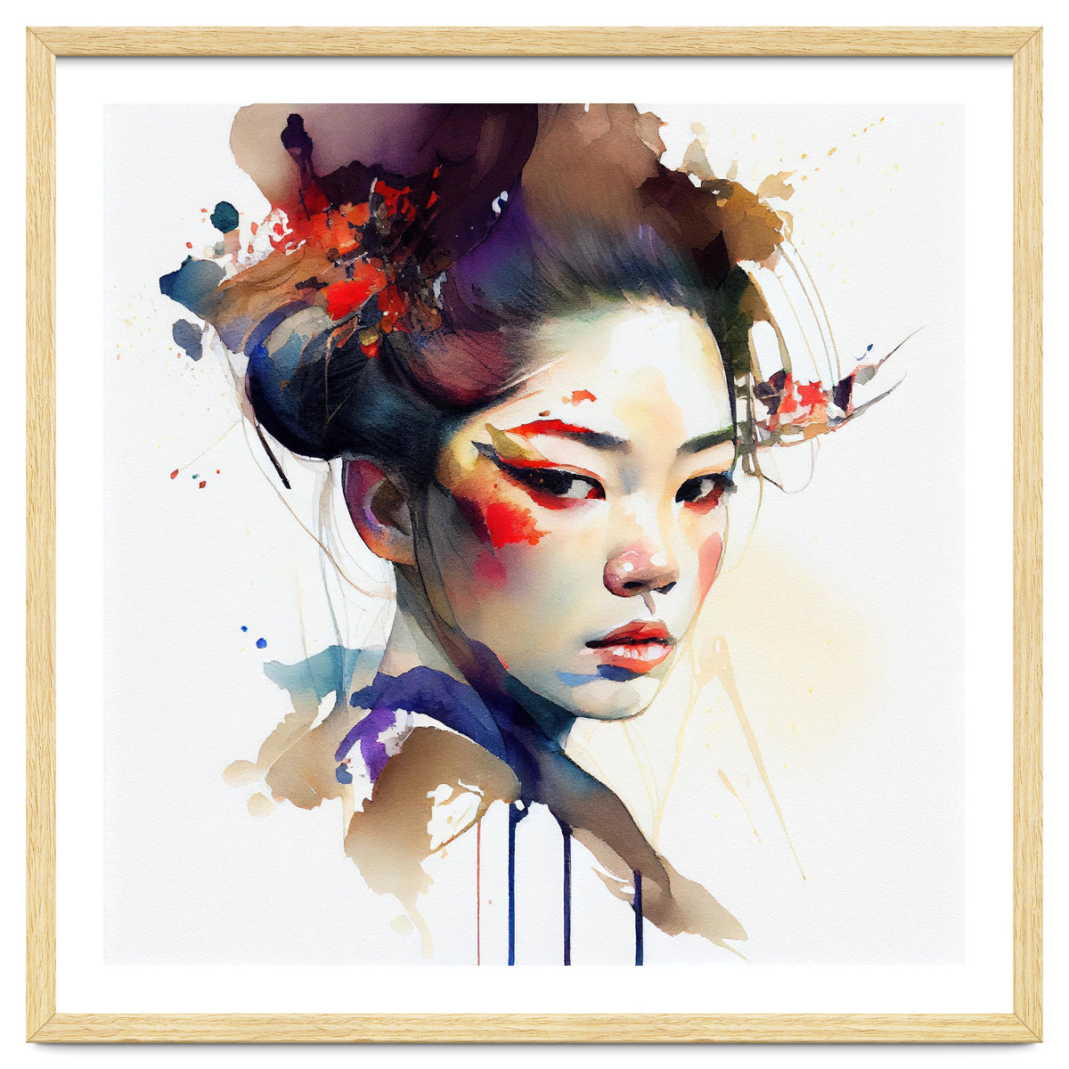 Watercolor Modern Geisha #1