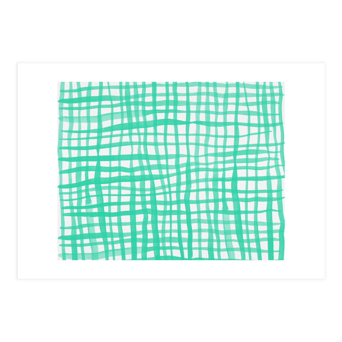 Aqua gingham pattern (Print Only)