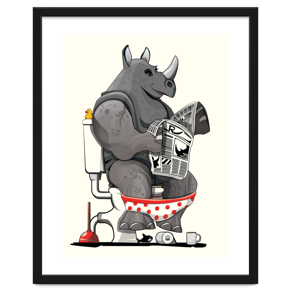 Rhinoceros on the Toilet, Funny Bathroom Humour