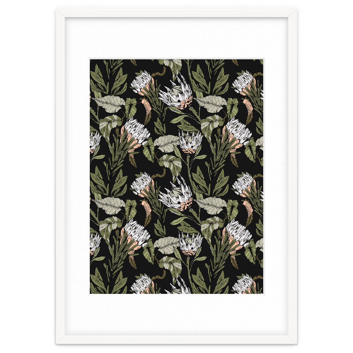 Dark pattern botanical boho
