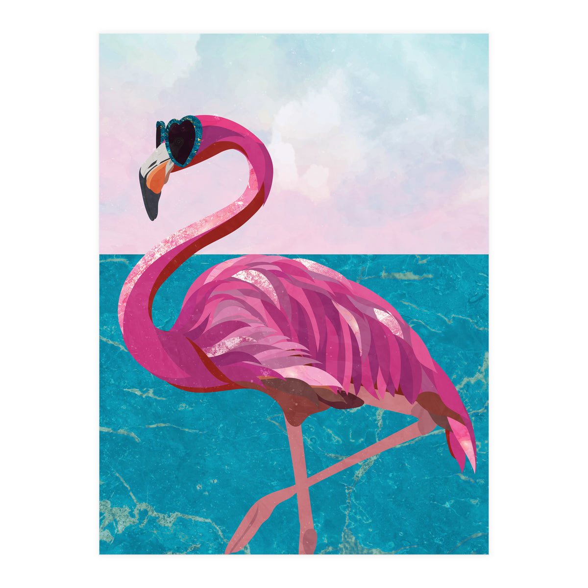 Flamingo on holiday (Print Only)