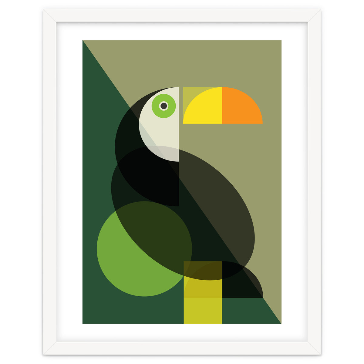 Mid Century Geometric Toucan