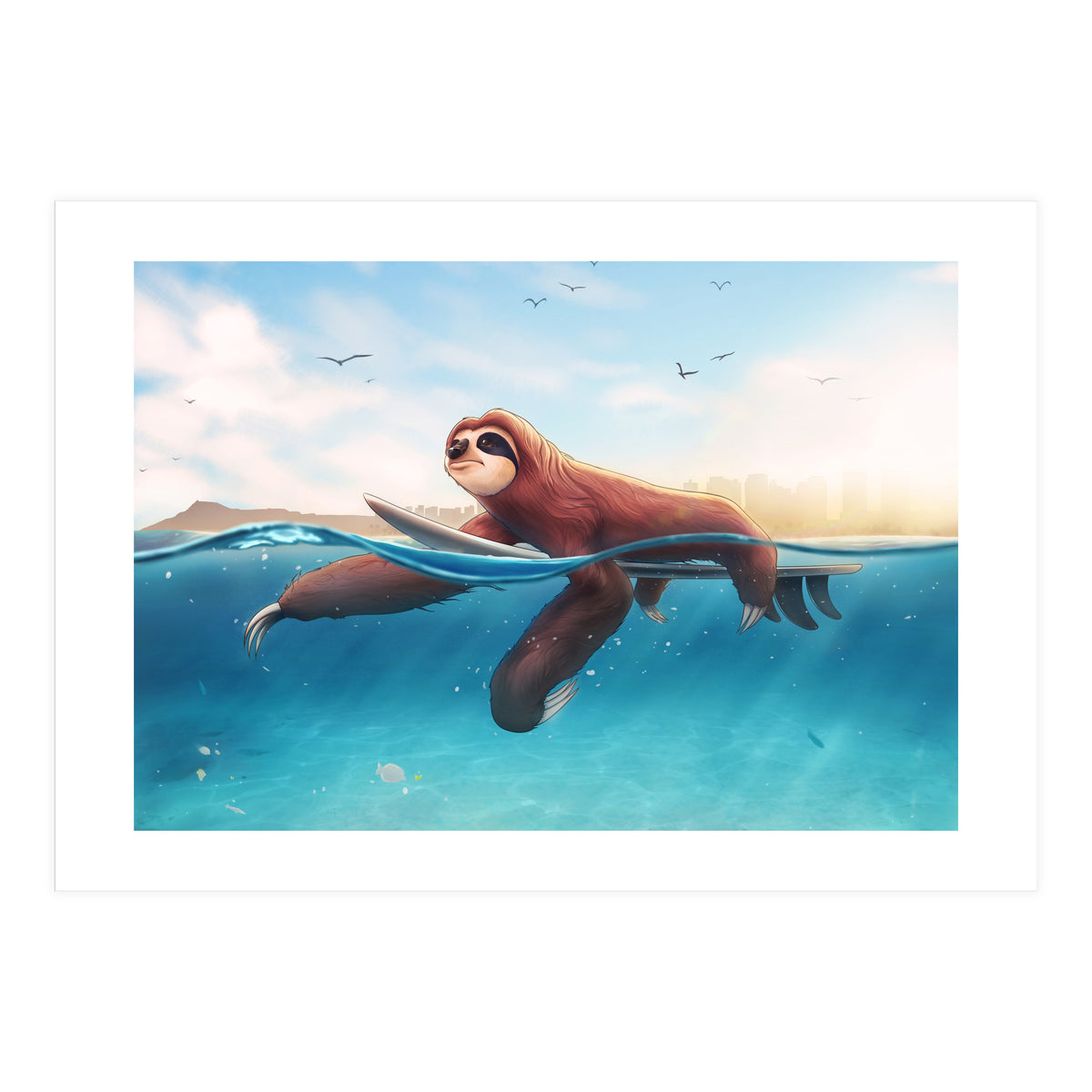 Surf Sloth (Print Only)