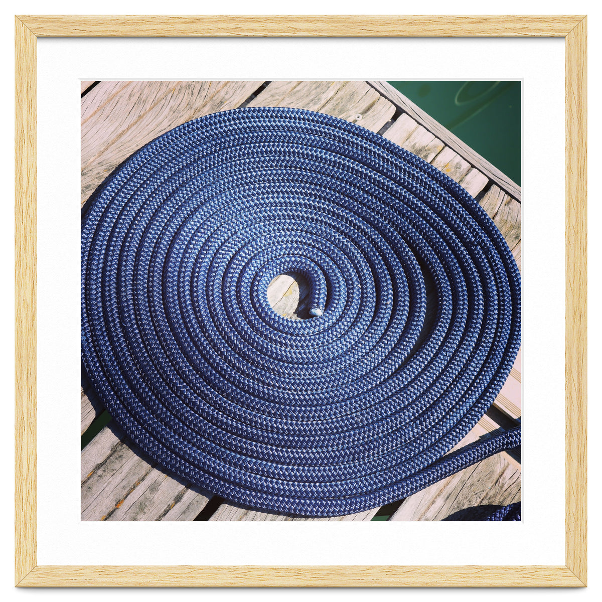 Blue rope coil