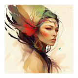 Watercolor Floral Indian Native Woman #14 (Print Only) thumbnail