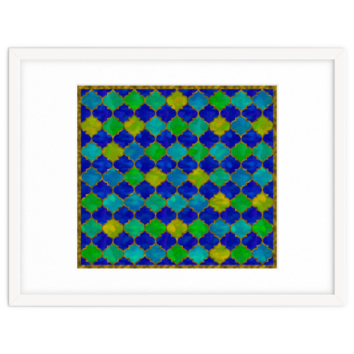 Ocean Breeze - Watercolor Moroccan Lattice