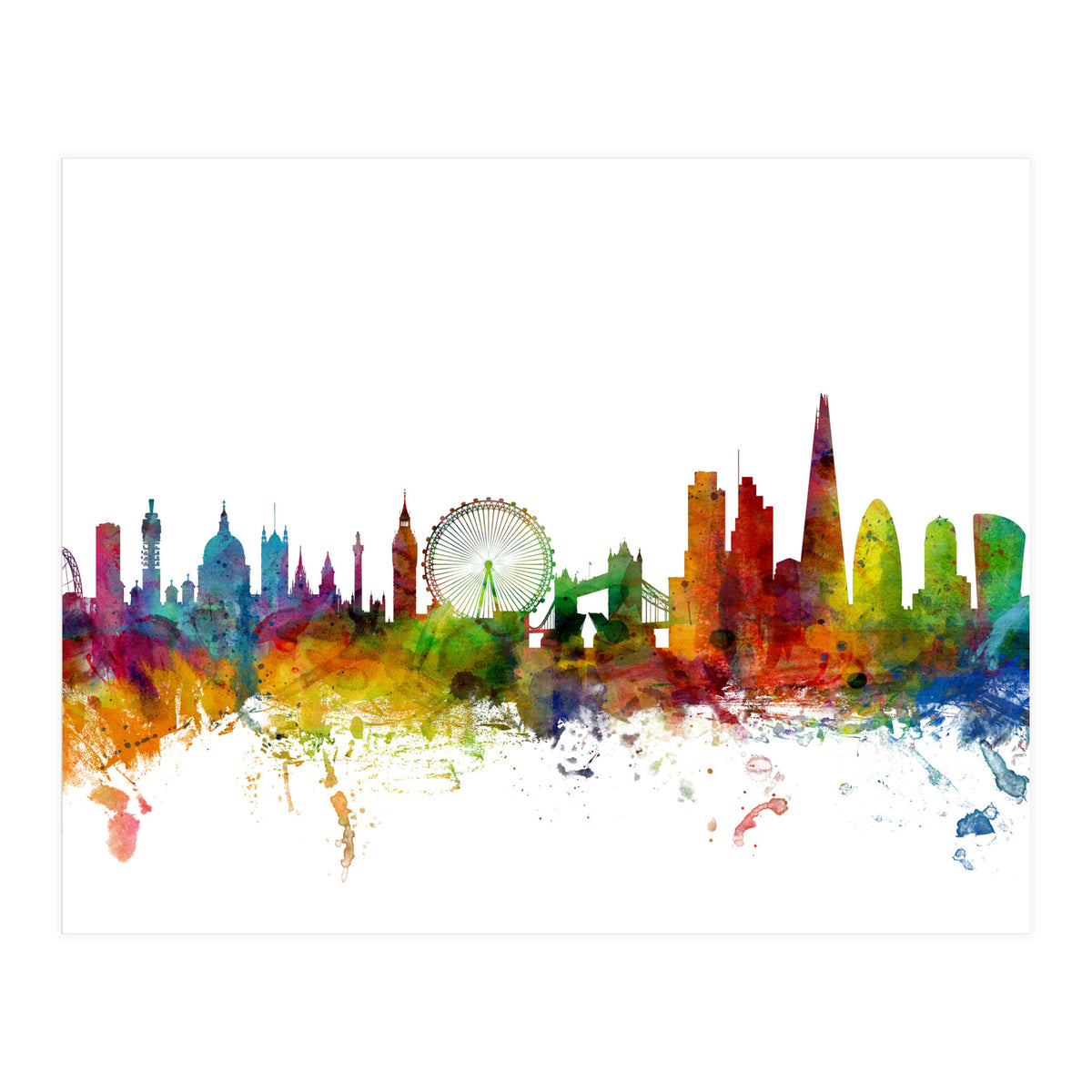 London England Skyline (Print Only)