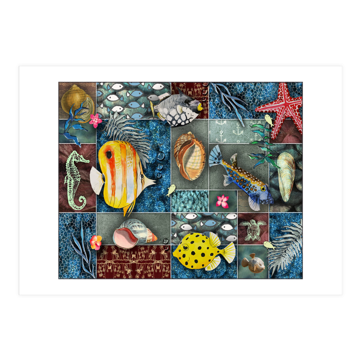 Sea Life Collage (Print Only)