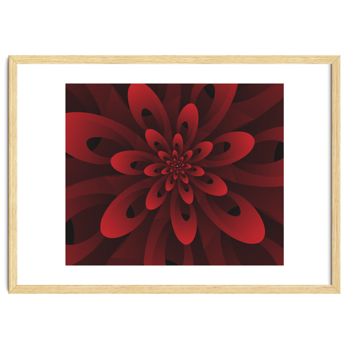 Abstract Digital Modern Red Floral 3D ART