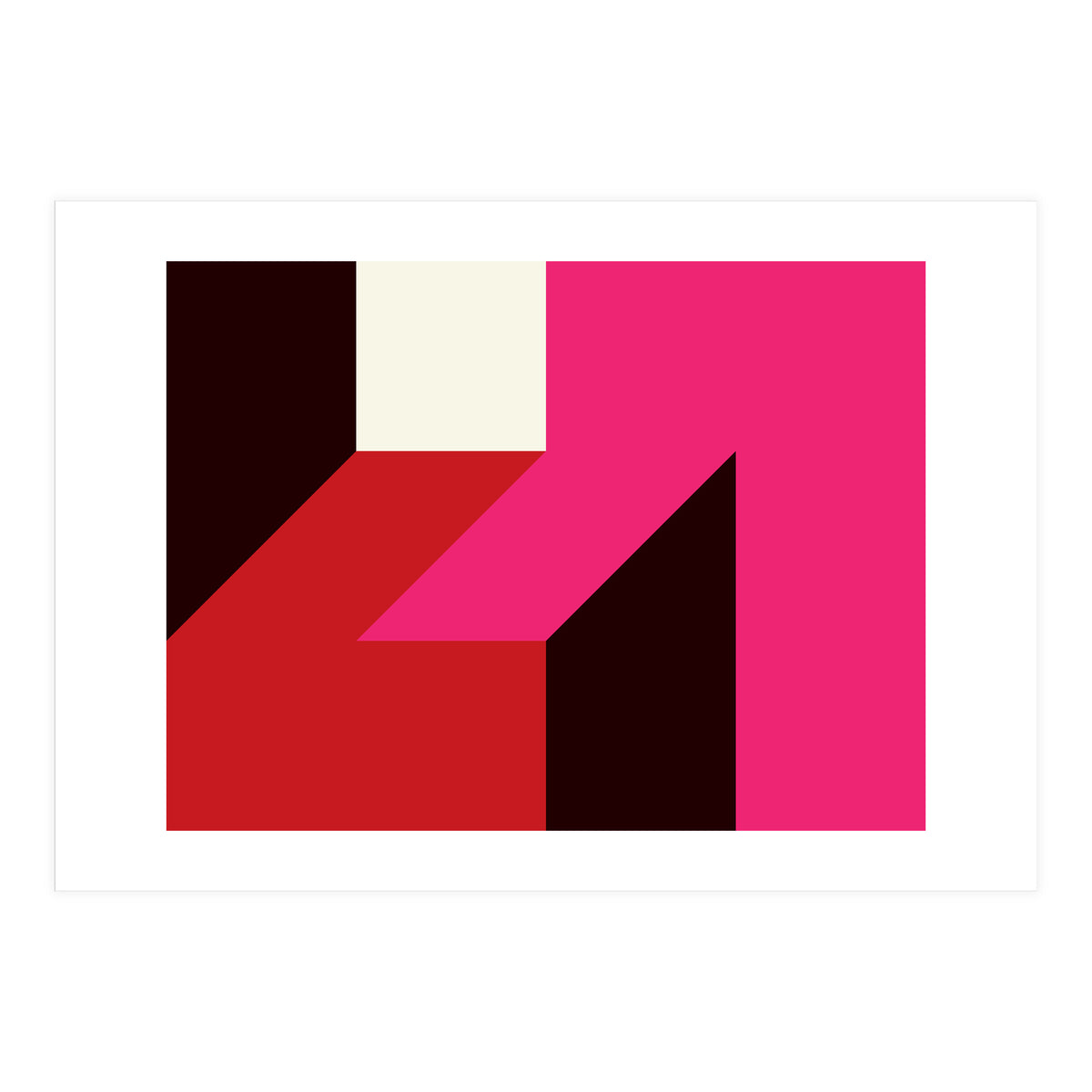 Geometric Shapes No. 62 - red, magenta & black (Print Only)