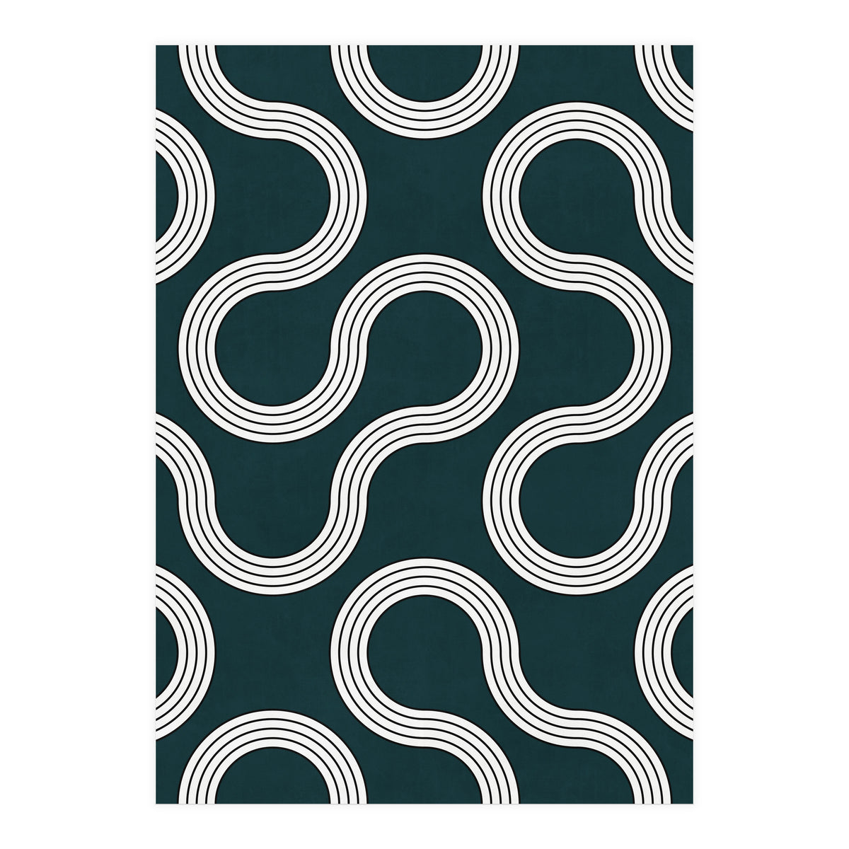 My Favorite Geometric Patterns No.35 - Green Tinted Navy Blue (Print Only)