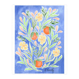Wild Orange FLoral | Cobalt Blue (Print Only) thumbnail
