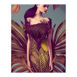 Lady dressed in Monstera Deliciosa Leaves (Print Only) thumbnail
