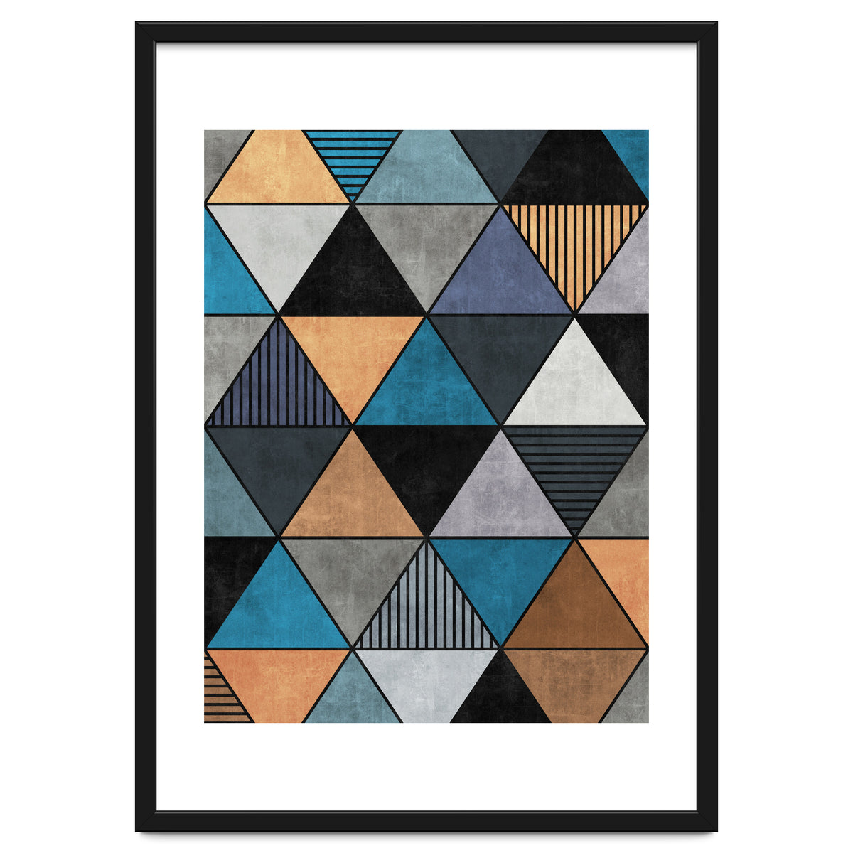 Colorful Concrete Triangles 2 - Blue, Grey, Brown