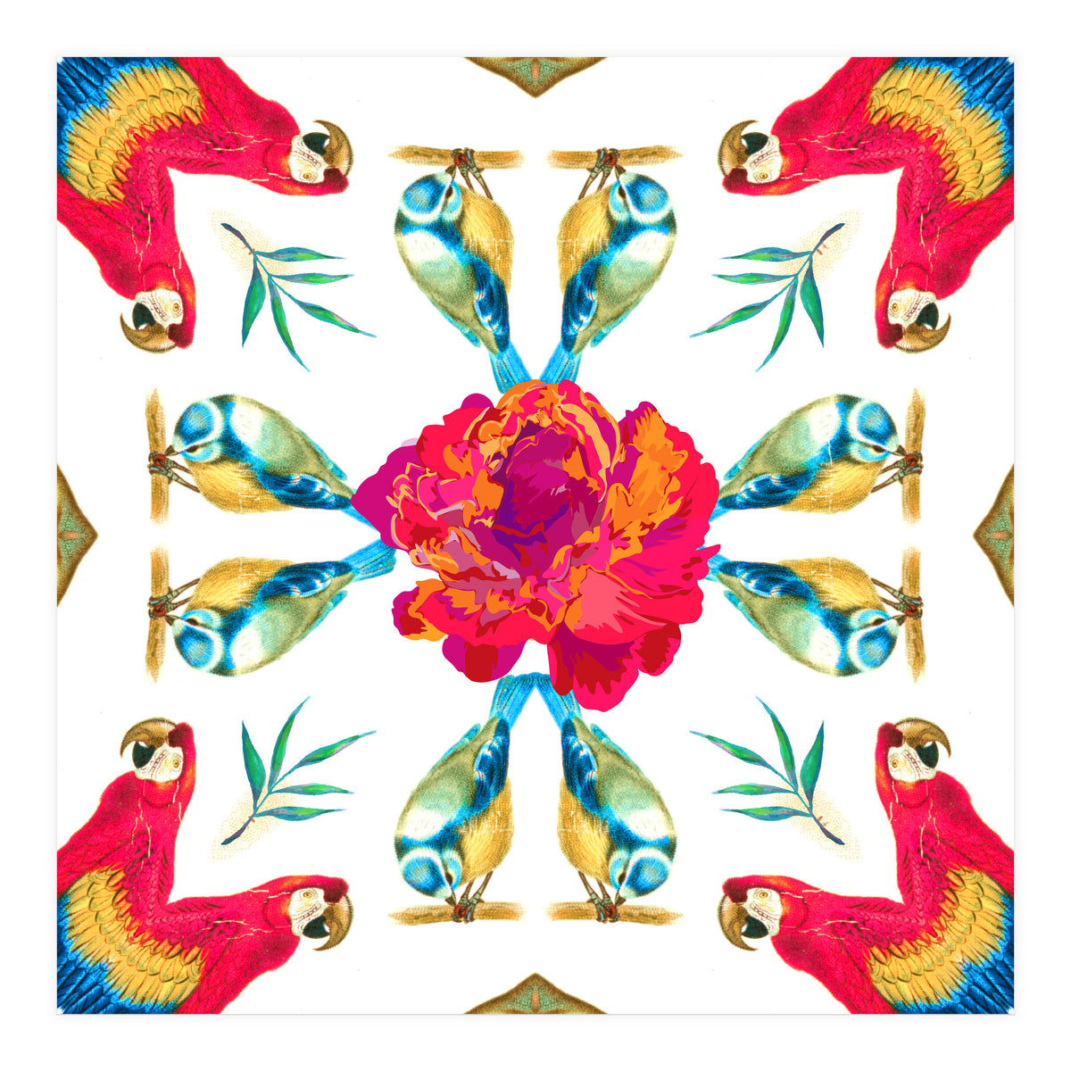 Tropical Scarlet Macaw Mandala (Print Only)