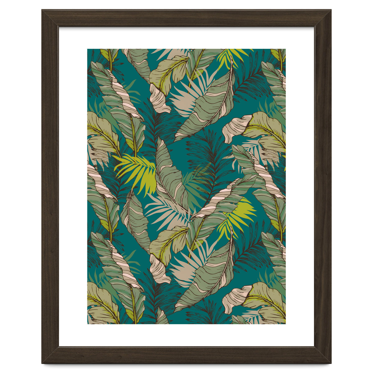 Drawing of wild tropical jungle