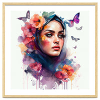 Watercolor Floral Arabian Woman #5