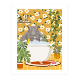 Hippo Taking a Bubble Bath (Print Only) thumbnail