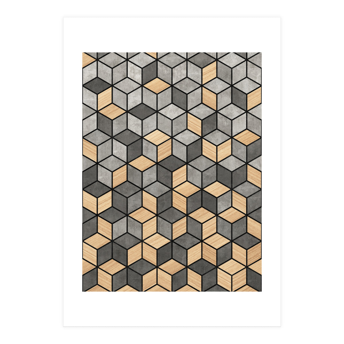 Concrete and Wood Cubes (Print Only)