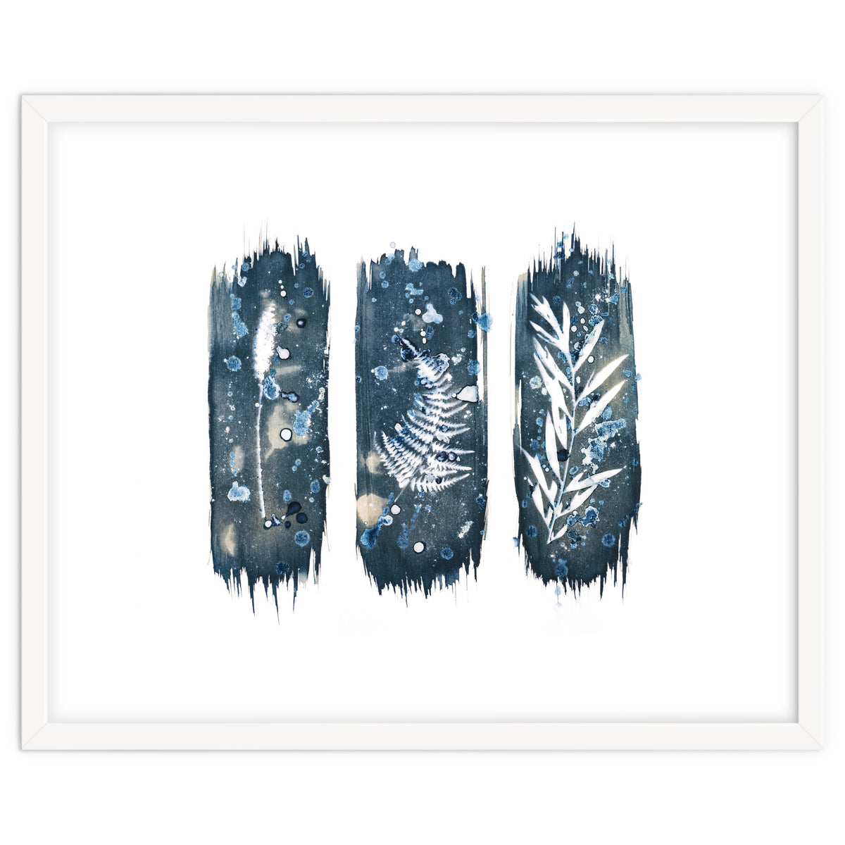 Indigo Blue Botanical Leaves No. 7