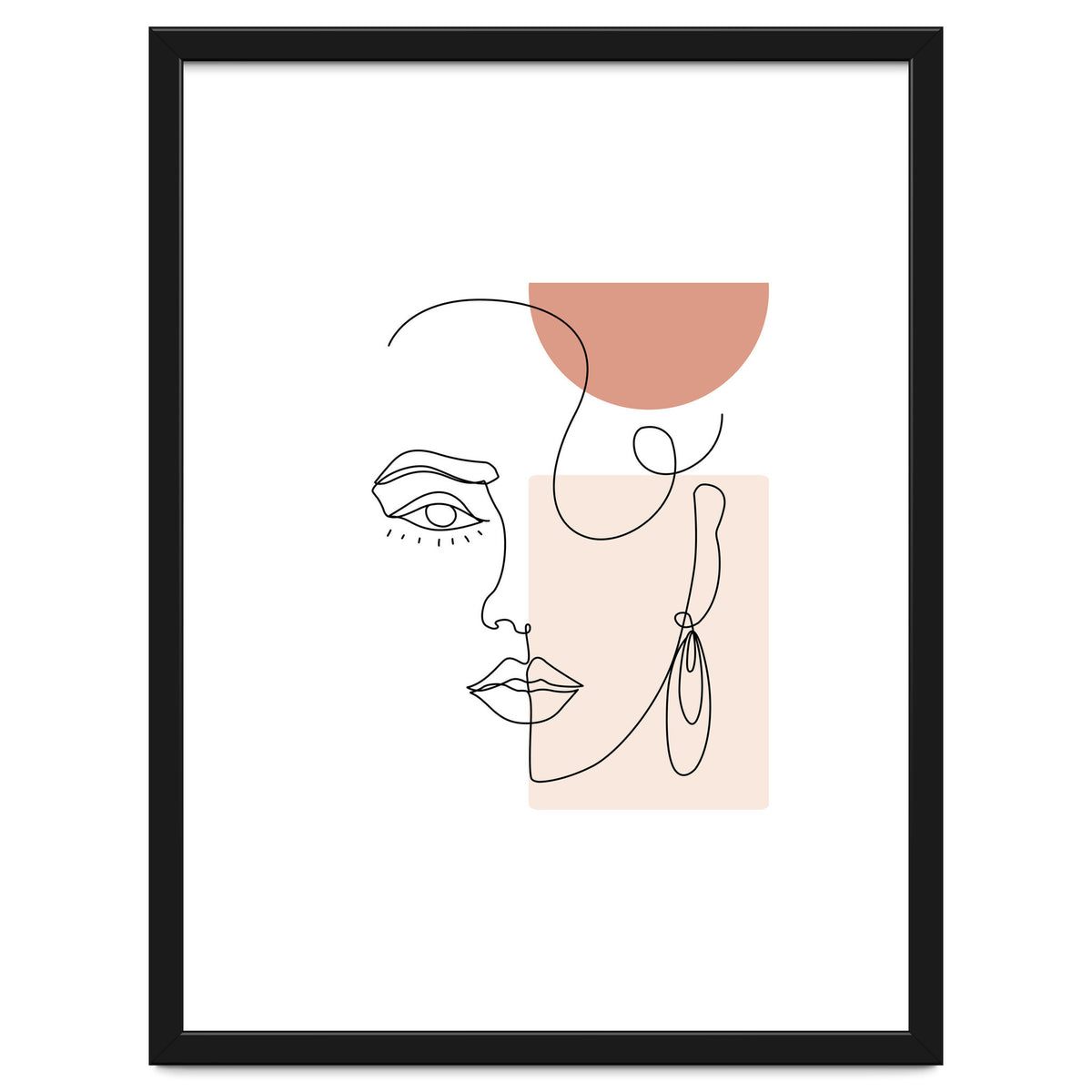 minimal woman face line art