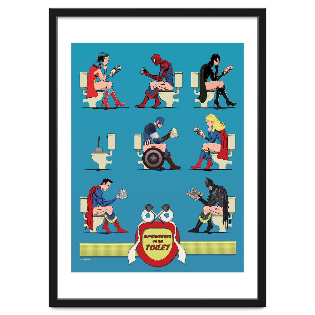 Superheroes on the Toilet, funny poo humour