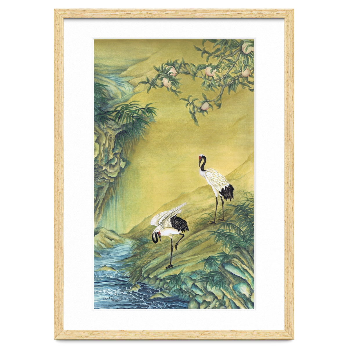 Cranes Under A Peach Tree