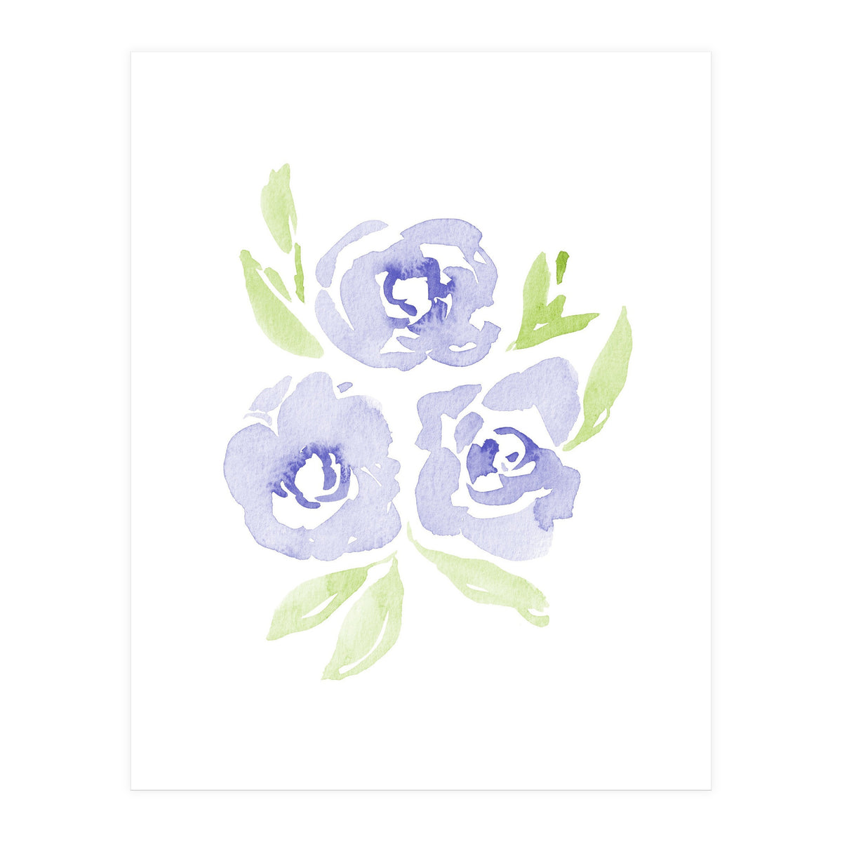 Wild Roses | Periwinkle Blue (Print Only)