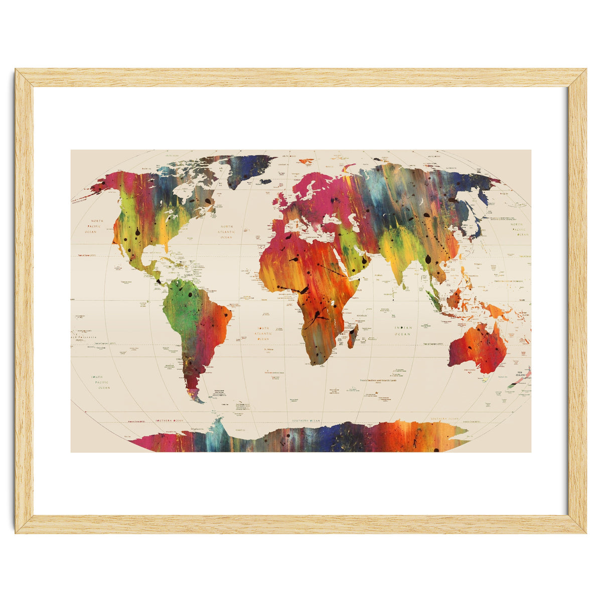 ALLOVER THE WORLD-Painted map