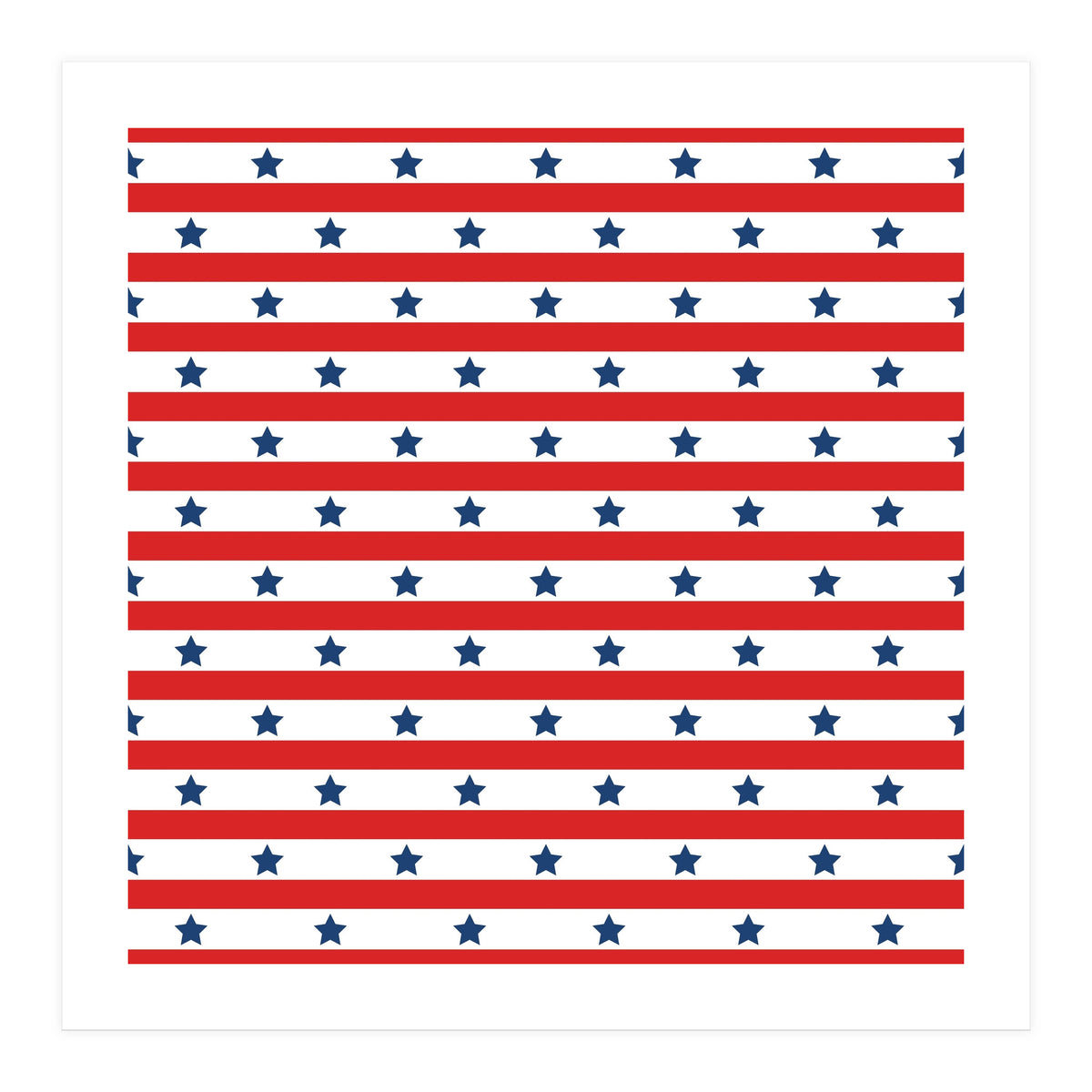 Blue And Red Stripes and stars (Print Only)