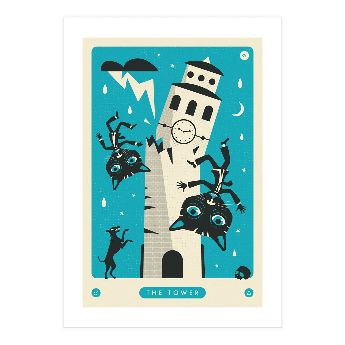 TAROT CARD CAT: THE TOWER (Print Only)