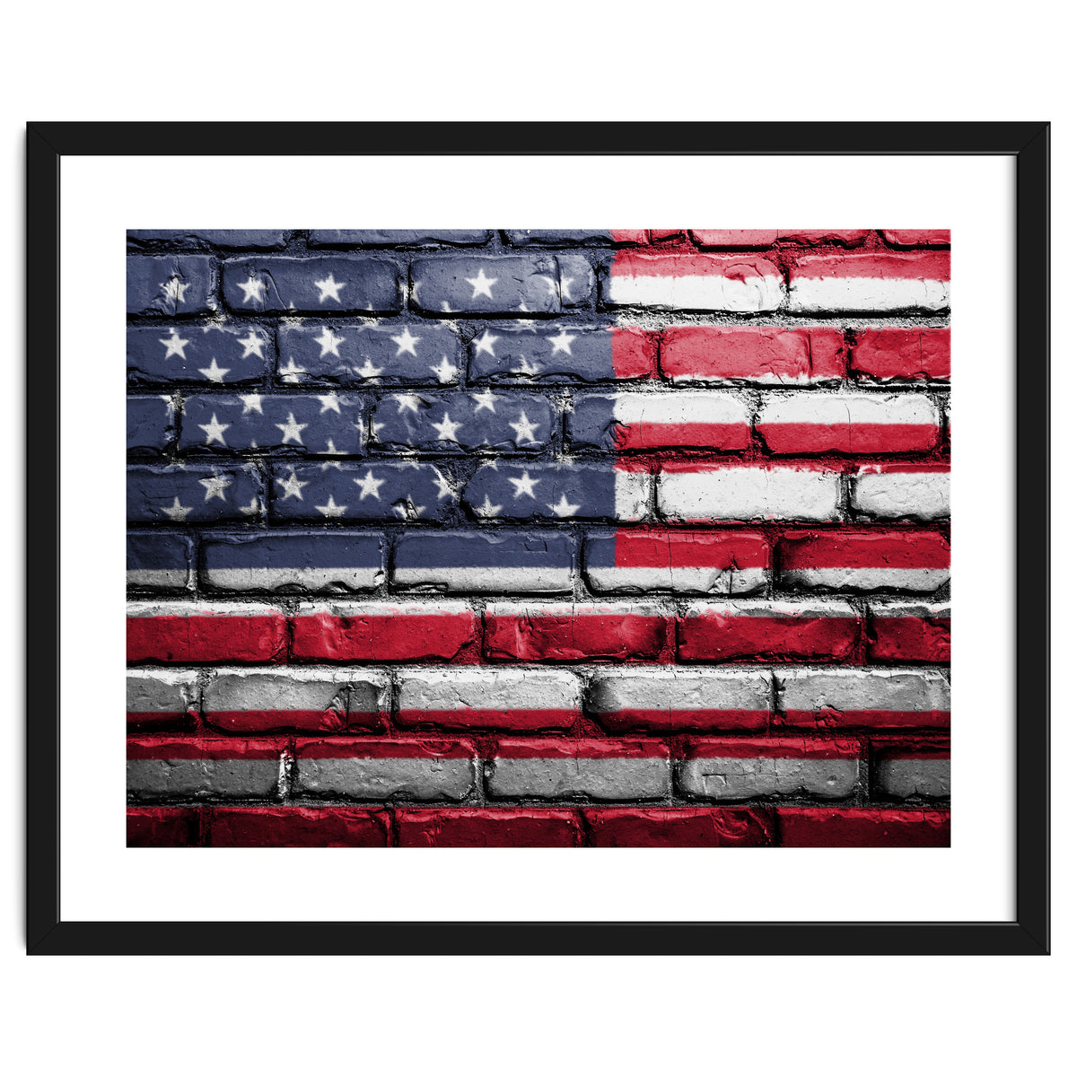 Wall painted US flag