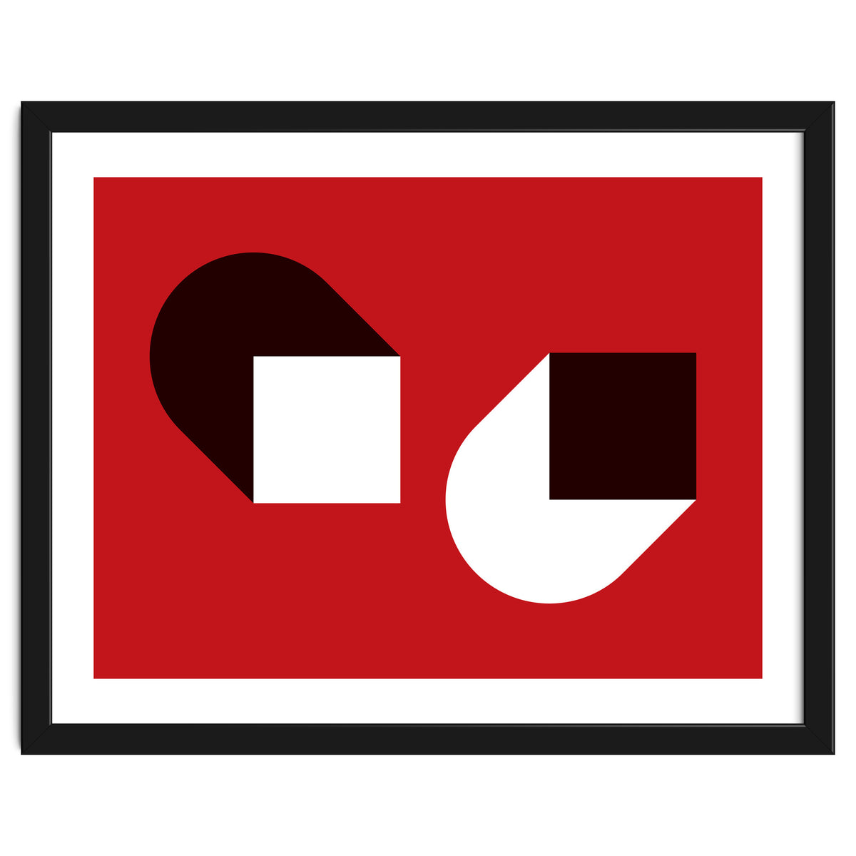 Geometric Shapes No. 38 - red, white & black