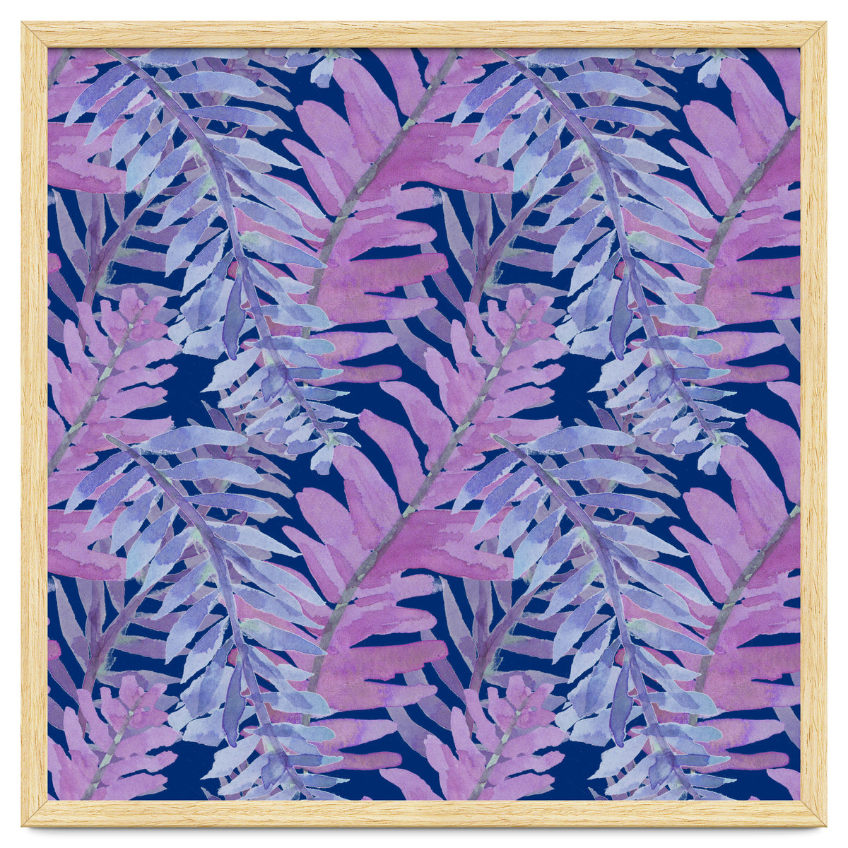 Woodland Ferns in Blue