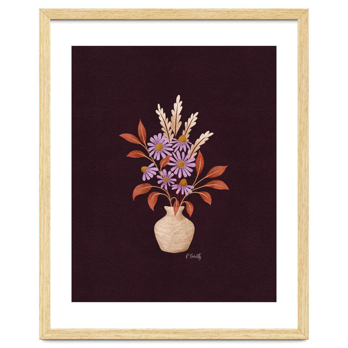 Purple Floral Vase Still Life
