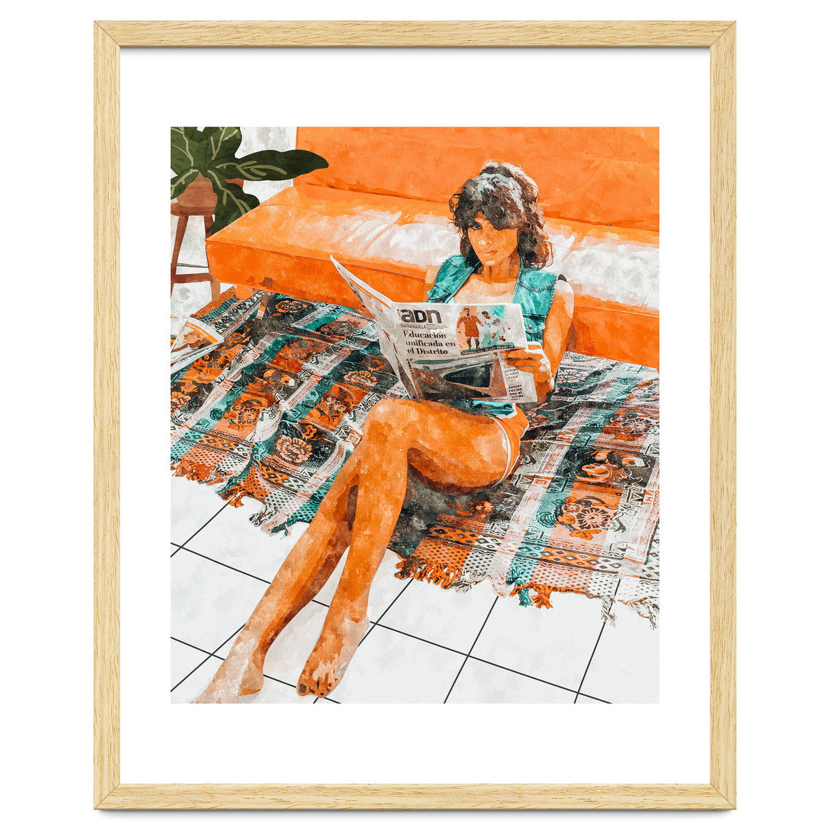 The Gossip Column | Modern Bohemian Woman Hippie Décor | Staycation Fashion Painting