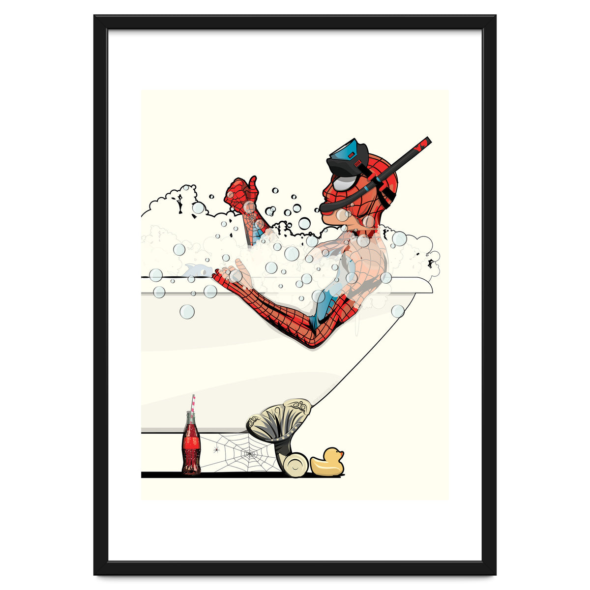 Spiderman in the Bath, funny Bathroom Humour