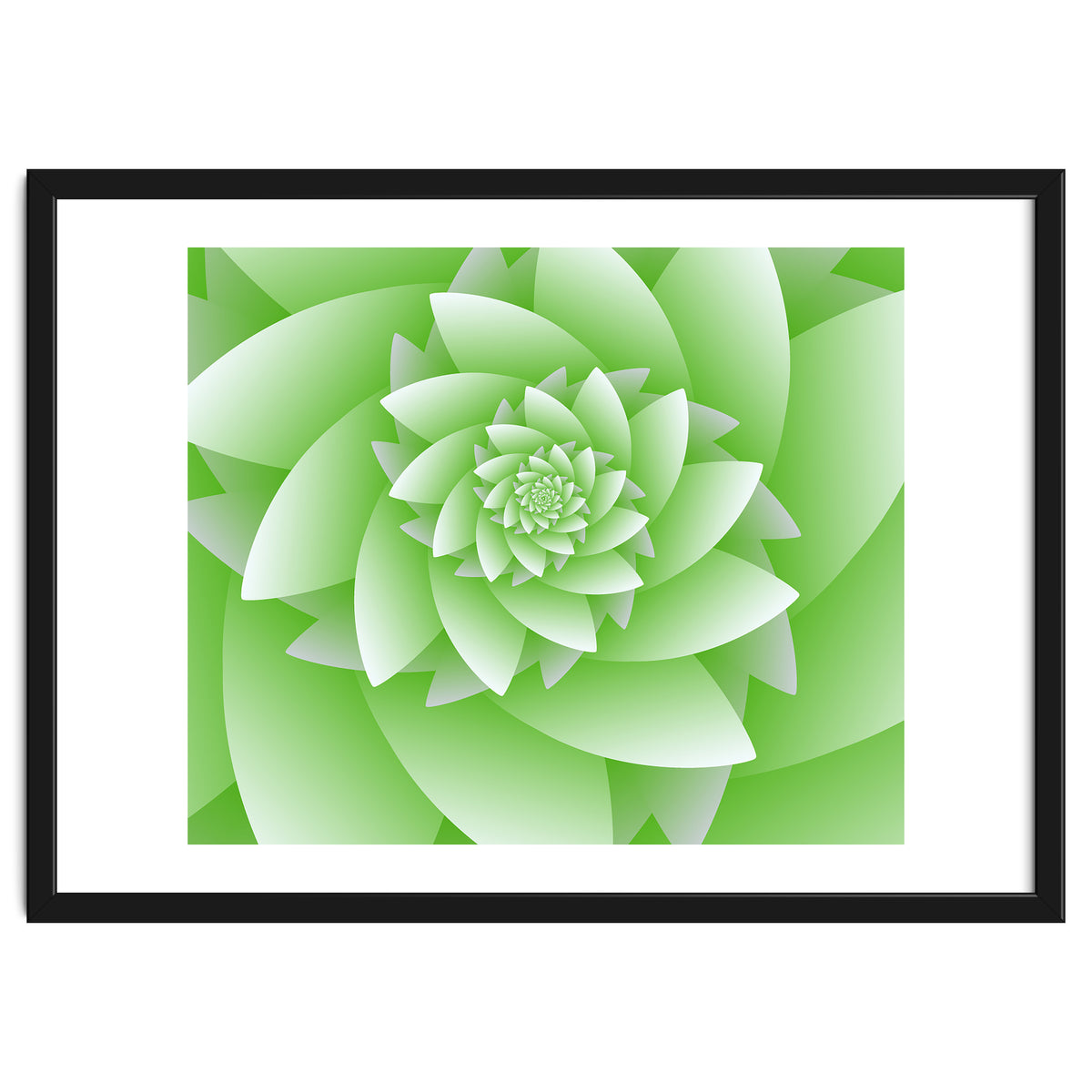 Abstract Green Floral Optical Illusions Art