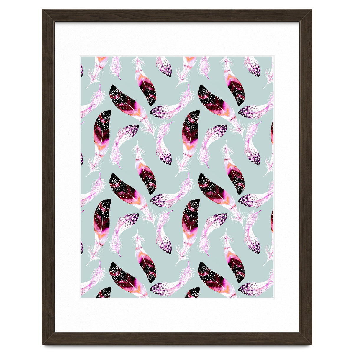 Bohemian pattern of feathers