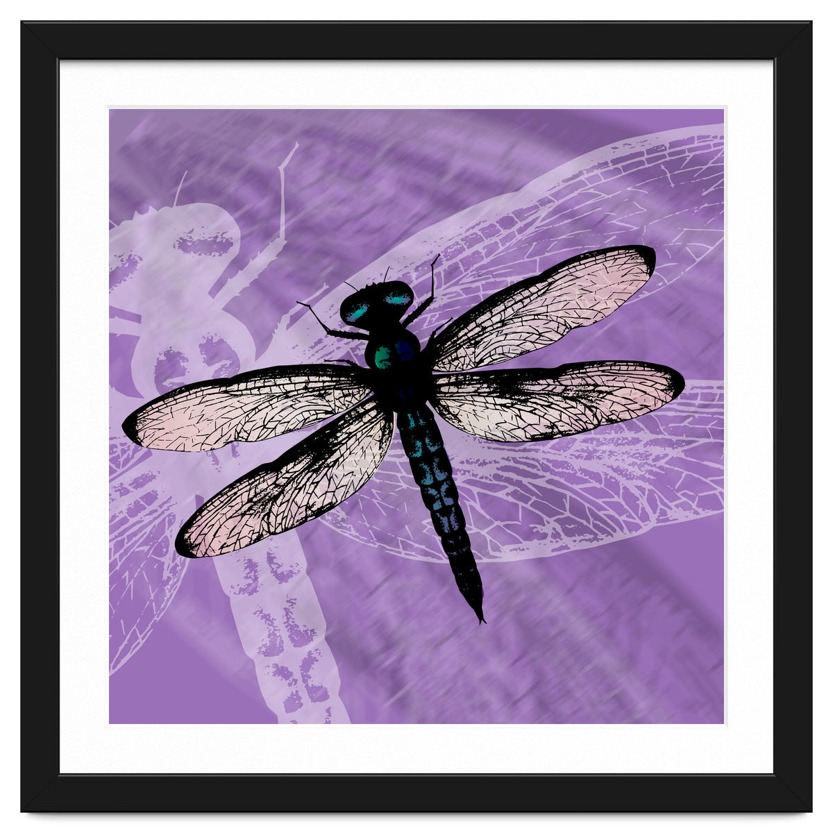 Blue dragonfly vector