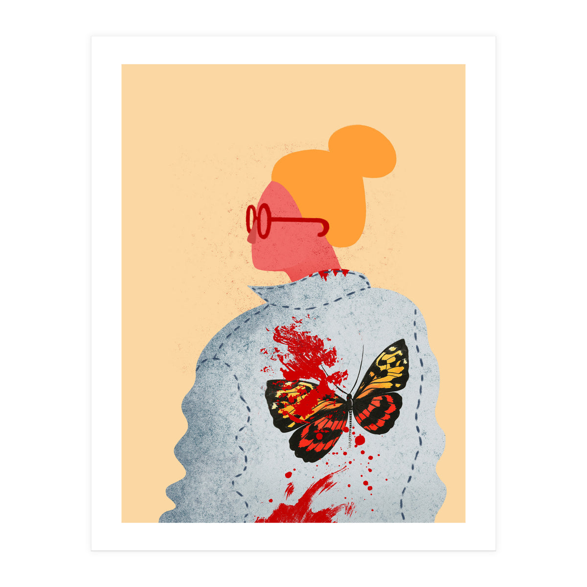 Lady in red glasses (Print Only)