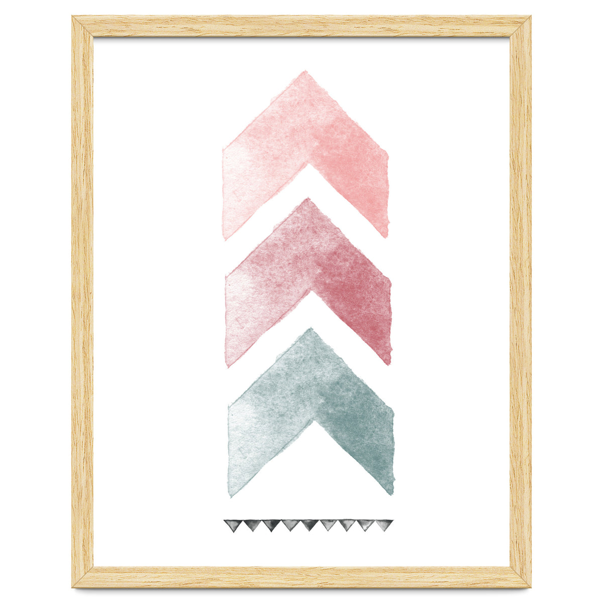 Pink And Blue Watercolor Chevron