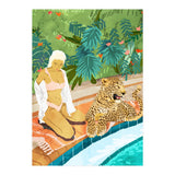 The Wild Side, Human & Nature Connection, Woman With Cheetah Cat, Tiger Painting (Print Only) thumbnail