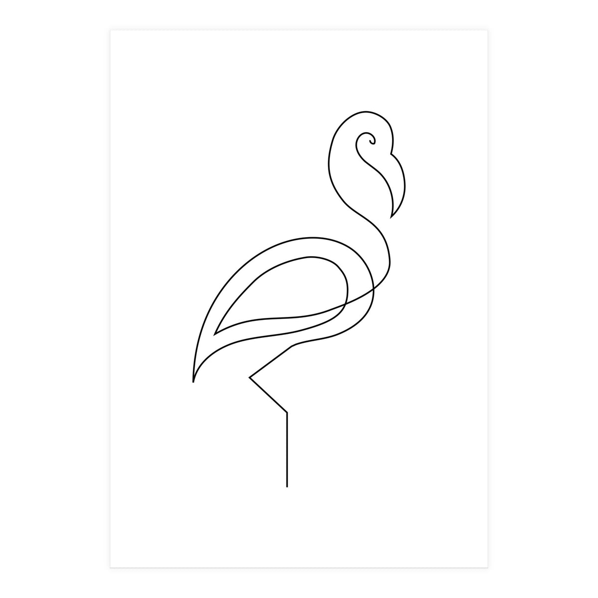 One Line Art Flamingo (Print Only)