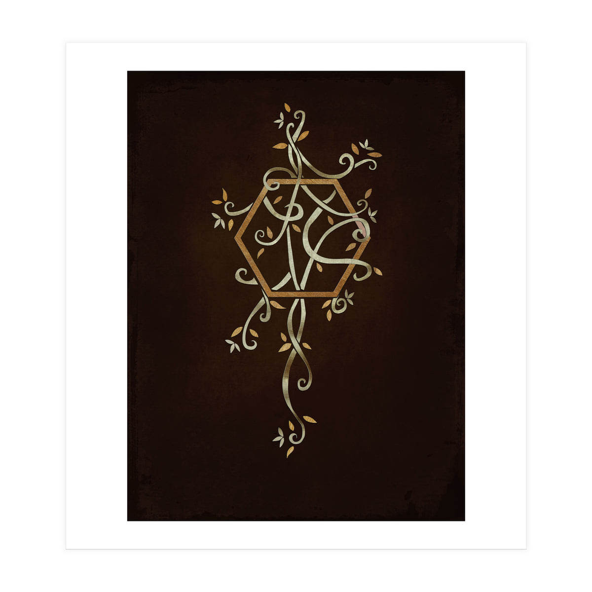 Flowering golden hexagon (Print Only)