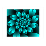 Turquoise Floral Satin Art (Print Only) thumbnail